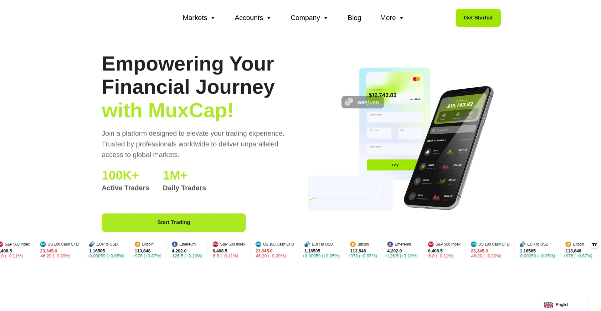Website screenshot of Muxcap.ai
