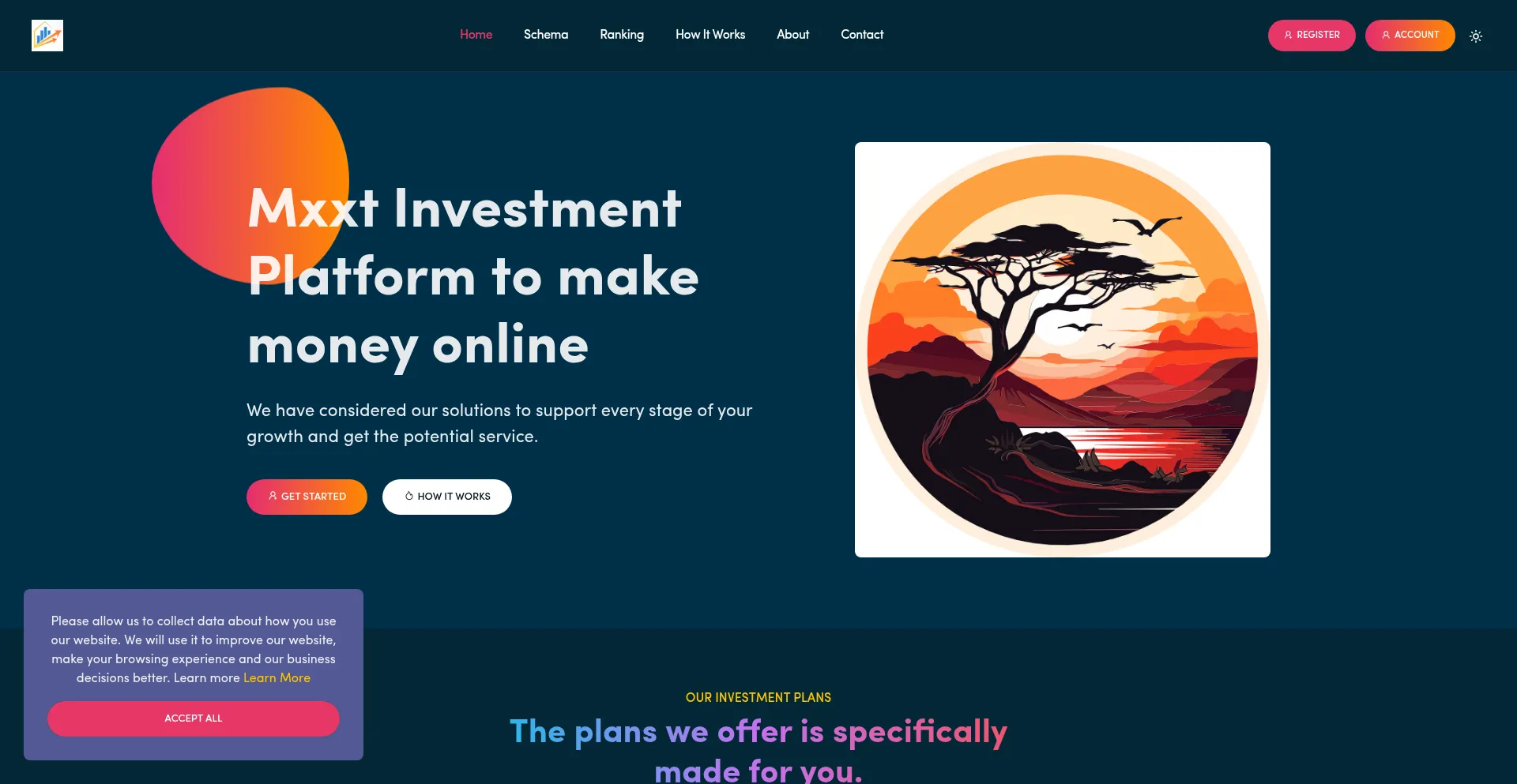 Website screenshot of Mxxtinvest.com