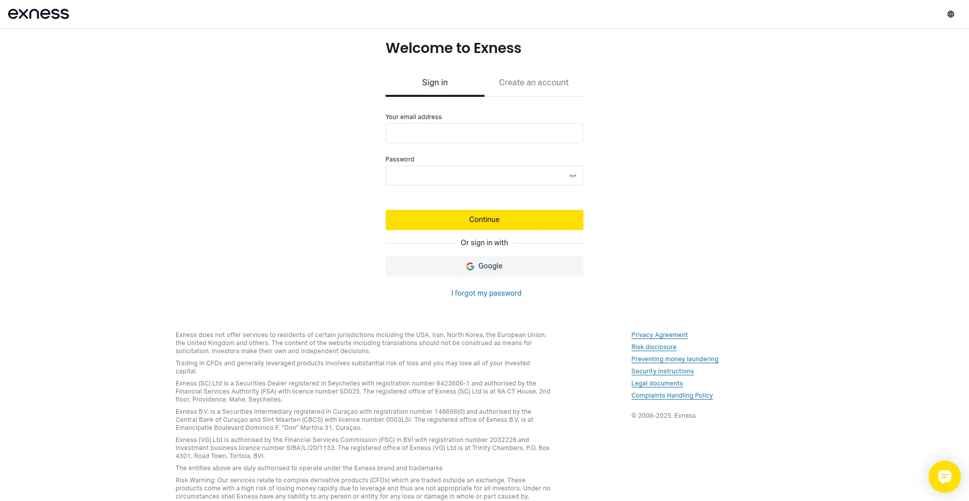Website screenshot of My.extraders.markets