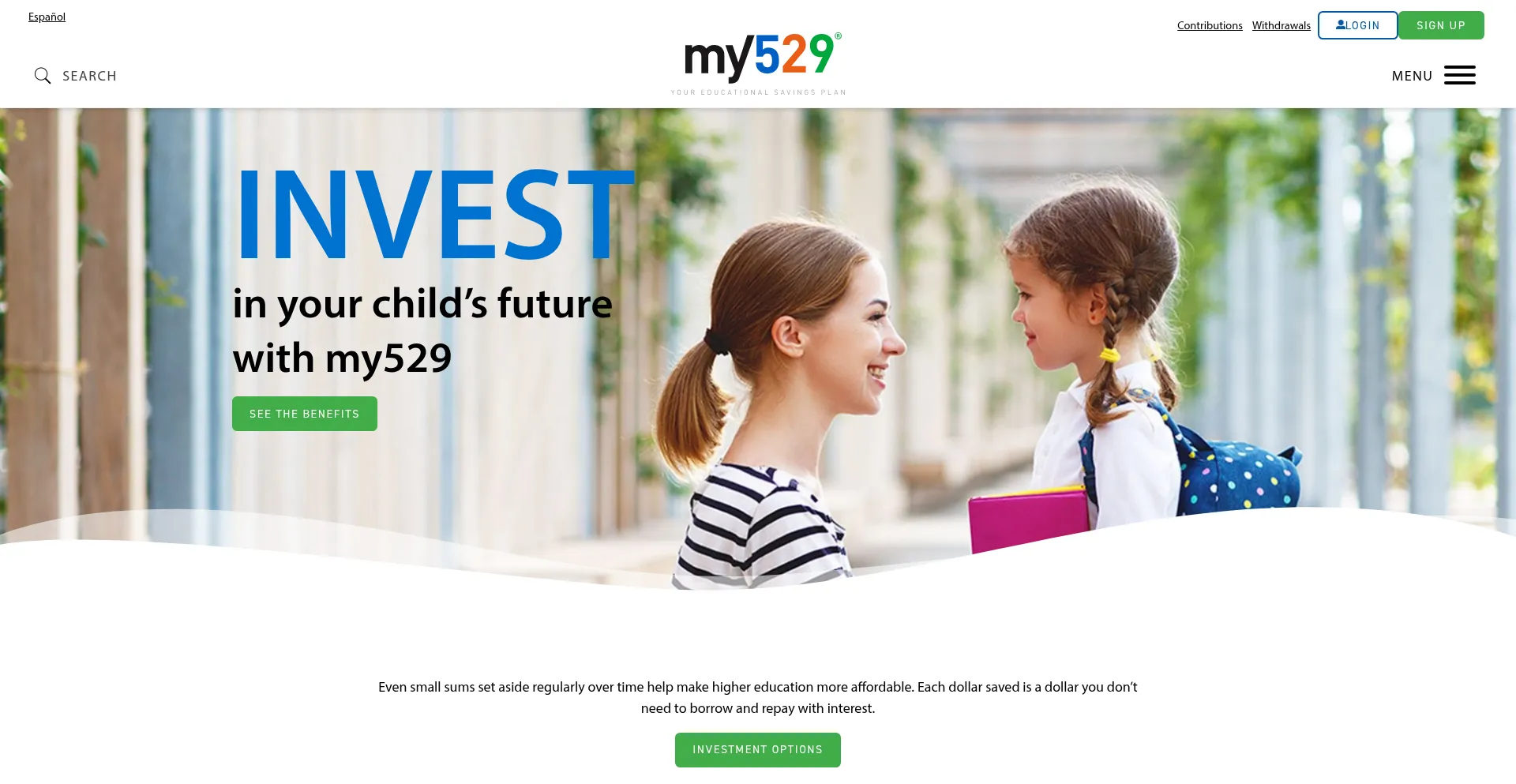 Website screenshot of My529.org