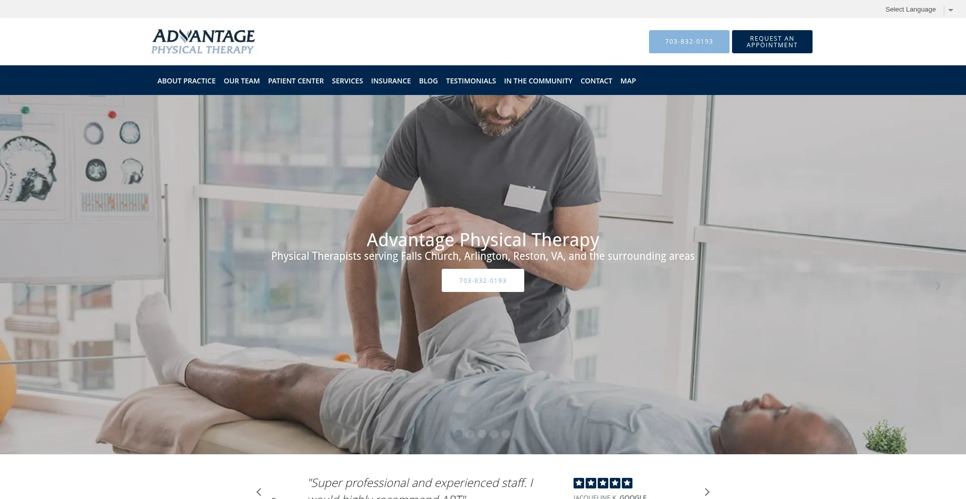 Website screenshot of Myadvantagept.com