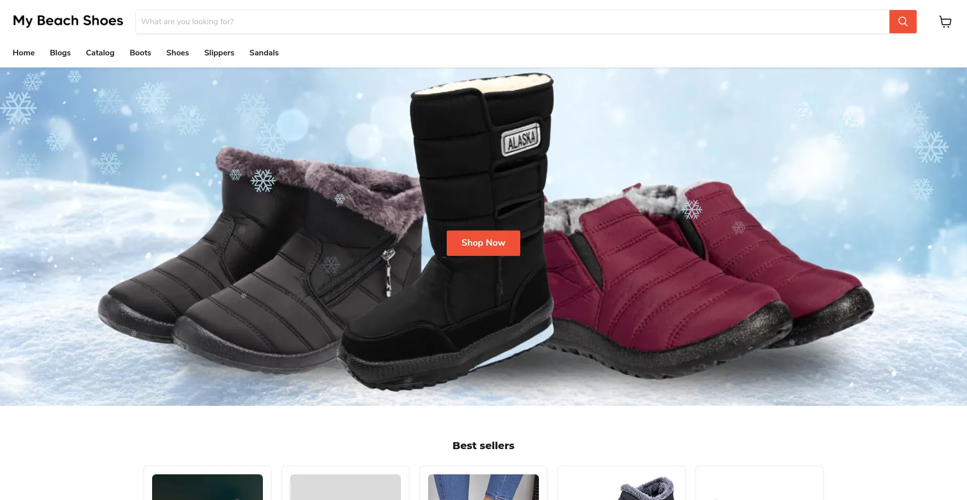 Website screenshot of Mybeachshoes.com