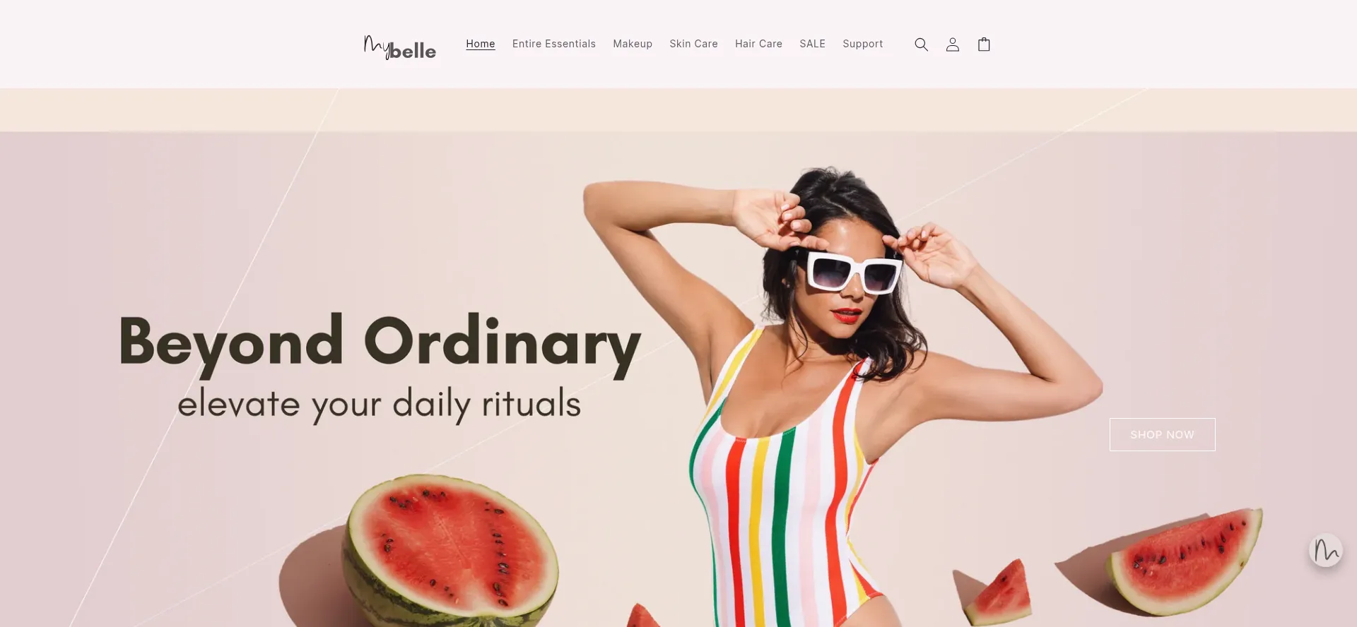 Website screenshot of Mybelle.us