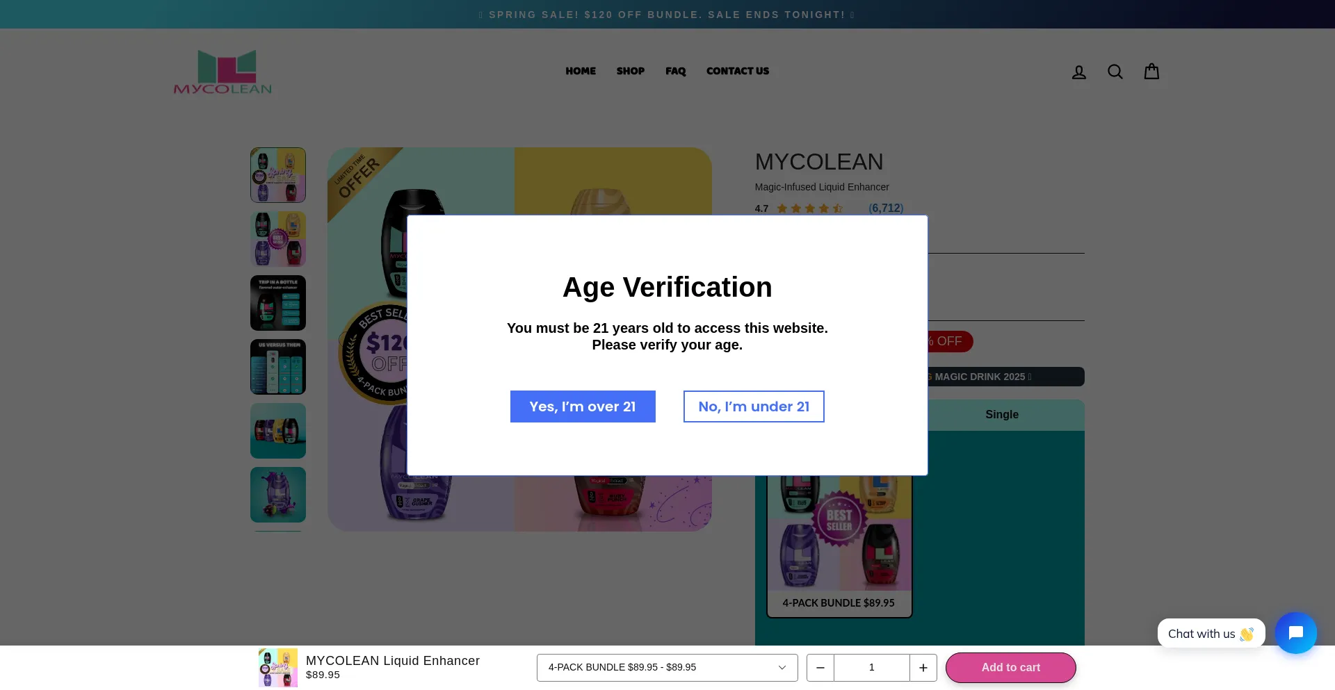 Website screenshot of Mycolean.site