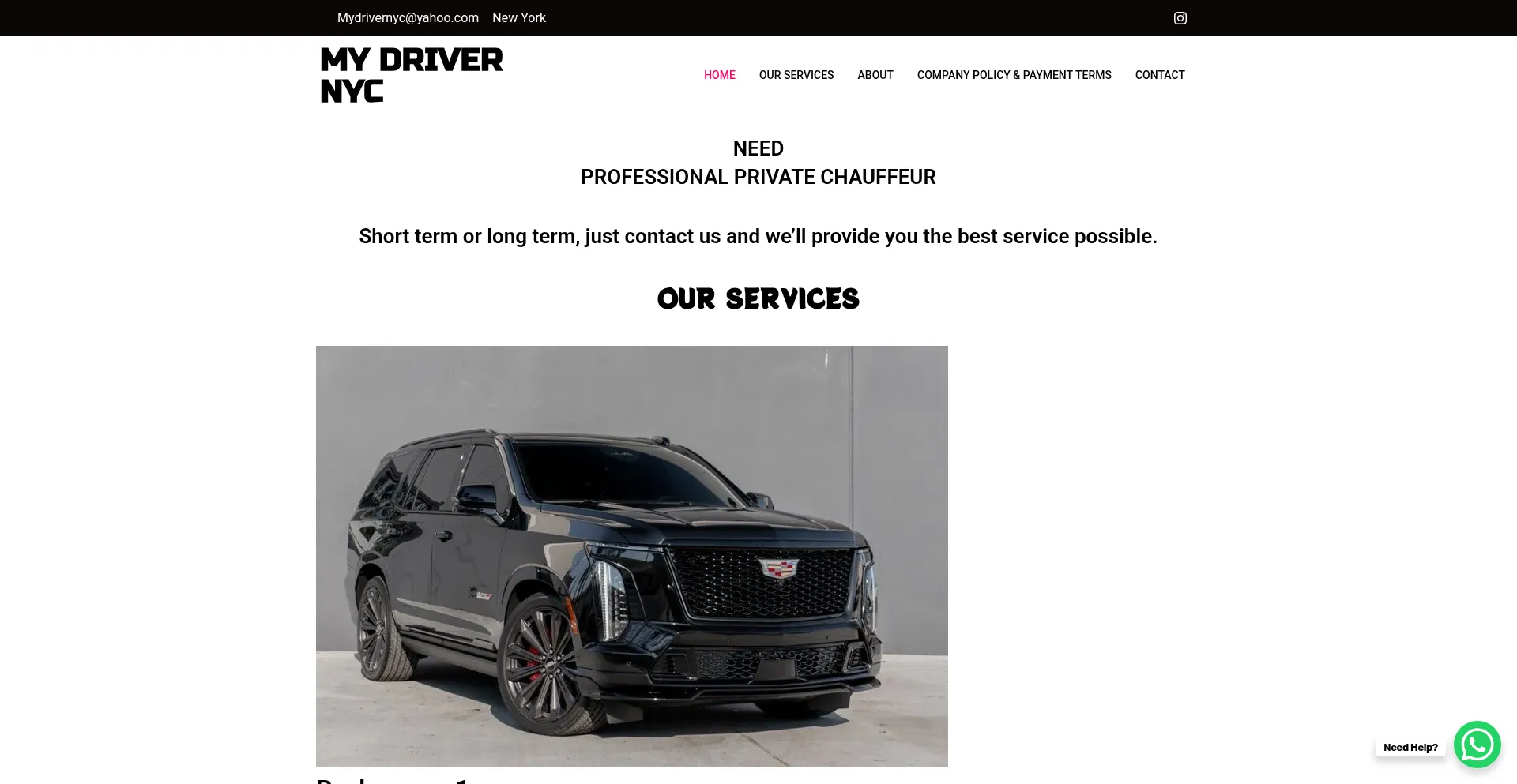 Website screenshot of Mydrivernyc.com