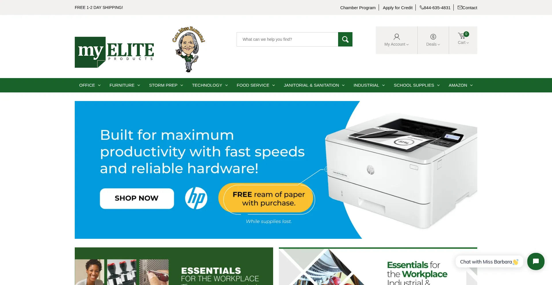 Website screenshot of Myeliteproducts.com