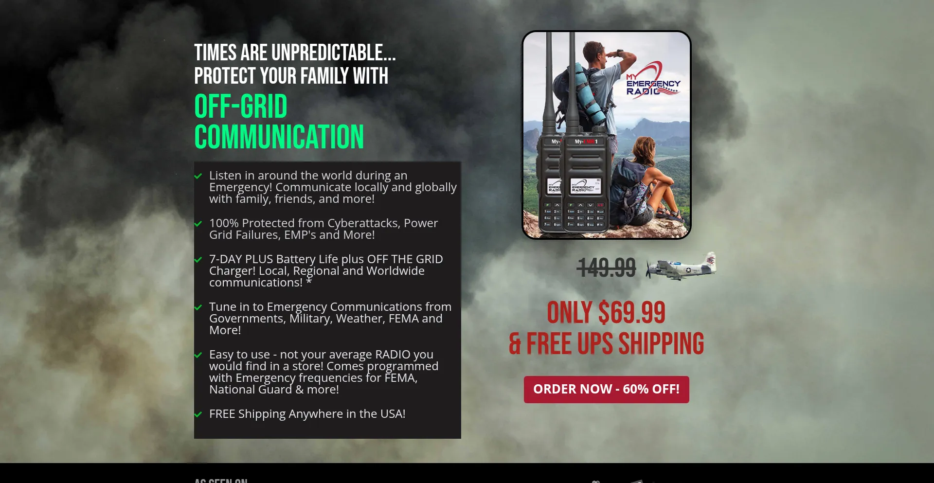 Website screenshot of Myemergencyradio.com
