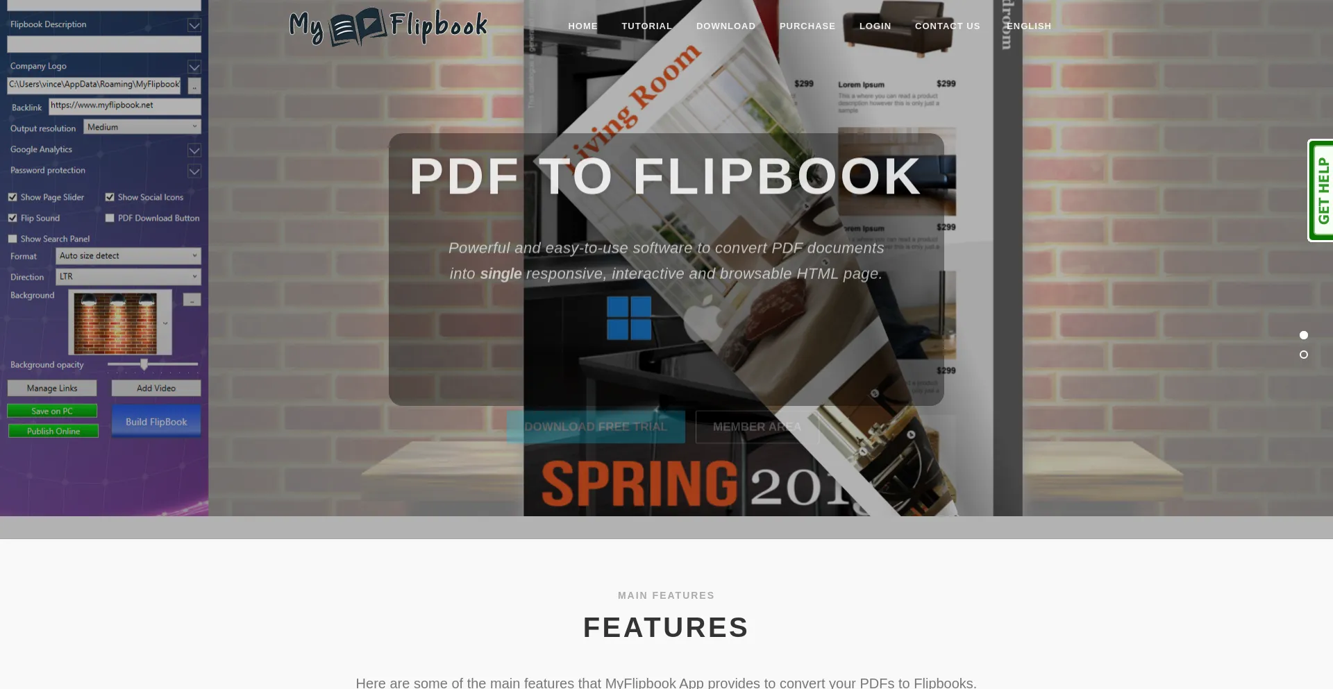 Website screenshot of Myflipbook.net