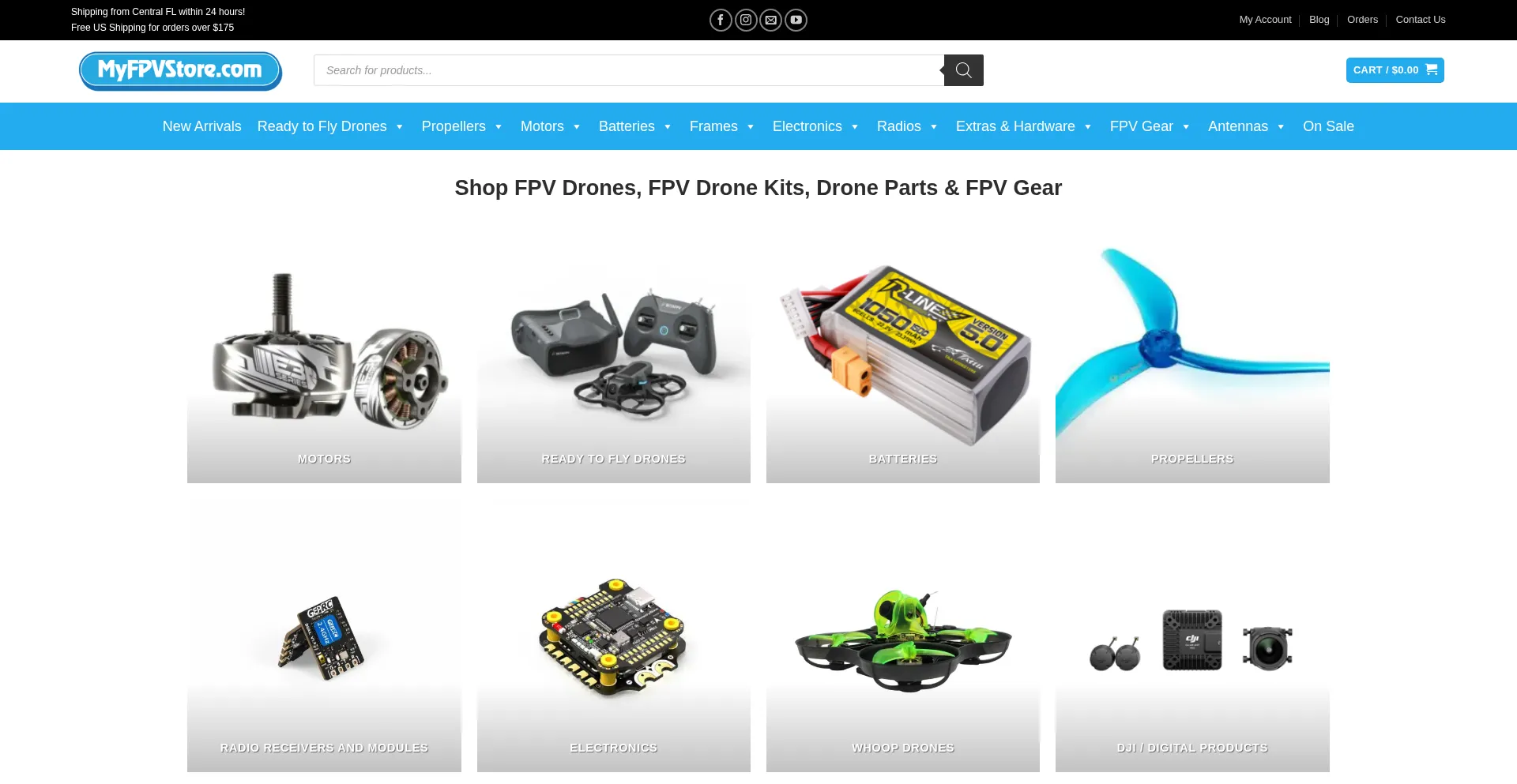 Website screenshot of Myfpvstore.com