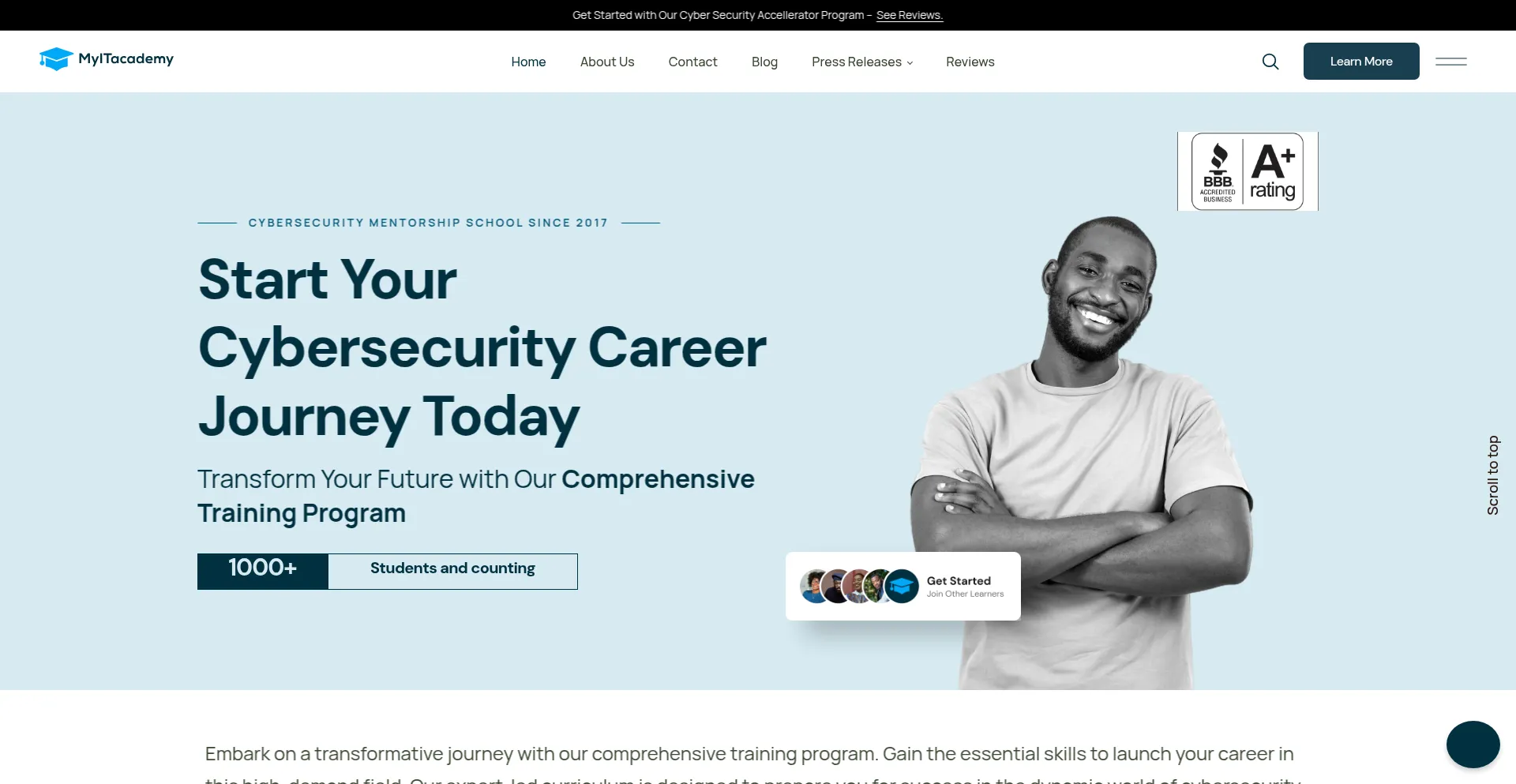 Website screenshot of Myitacademy.com
