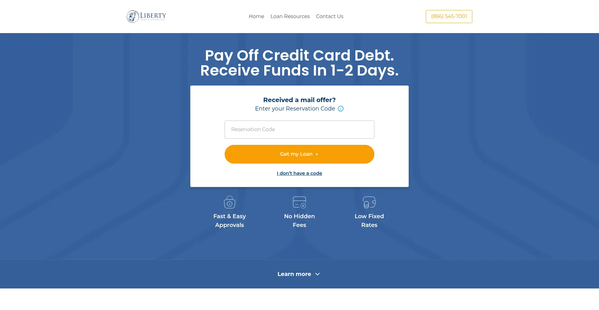 Website screenshot of Myliberty1st.com