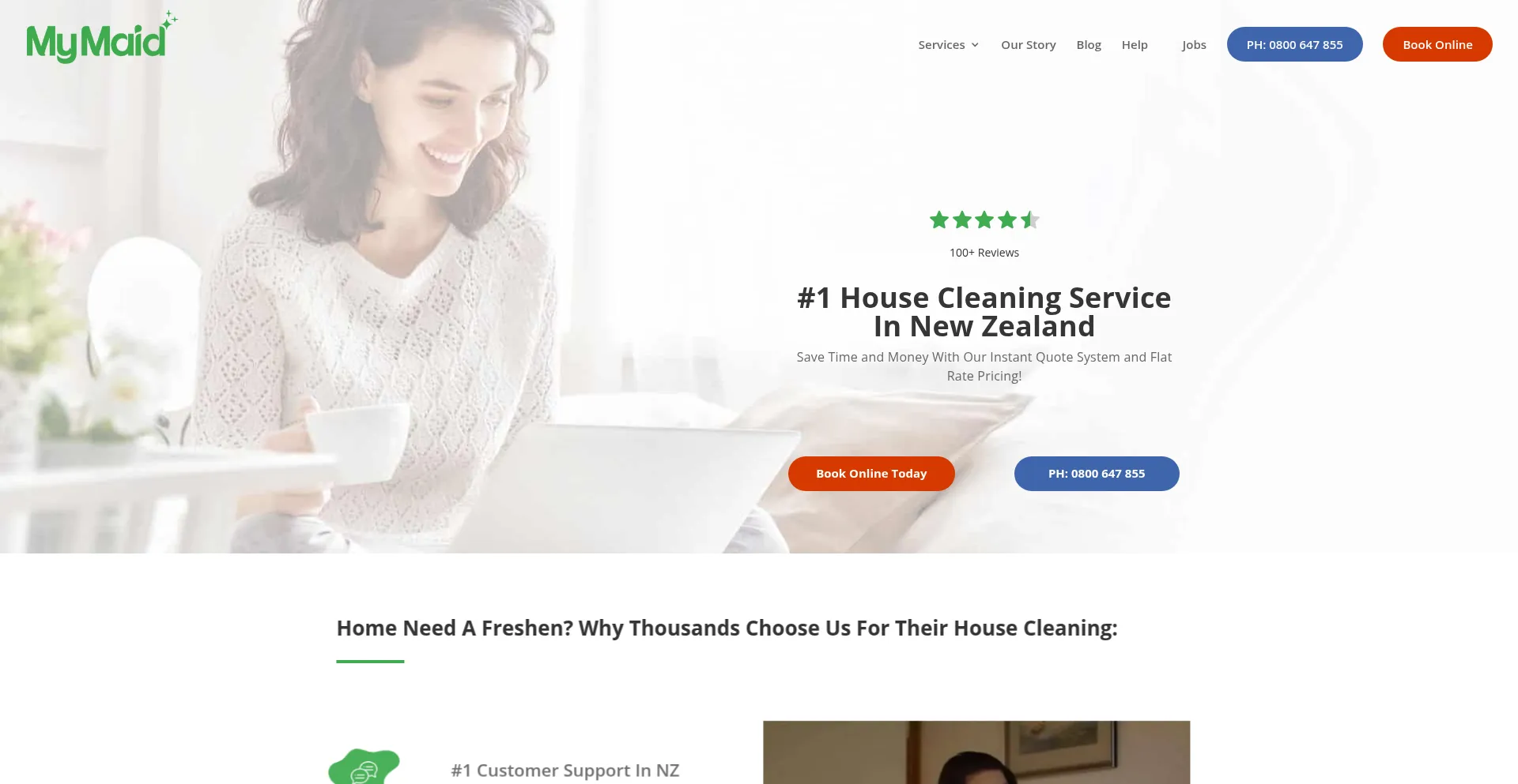 Website screenshot of Mymaid.co.nz