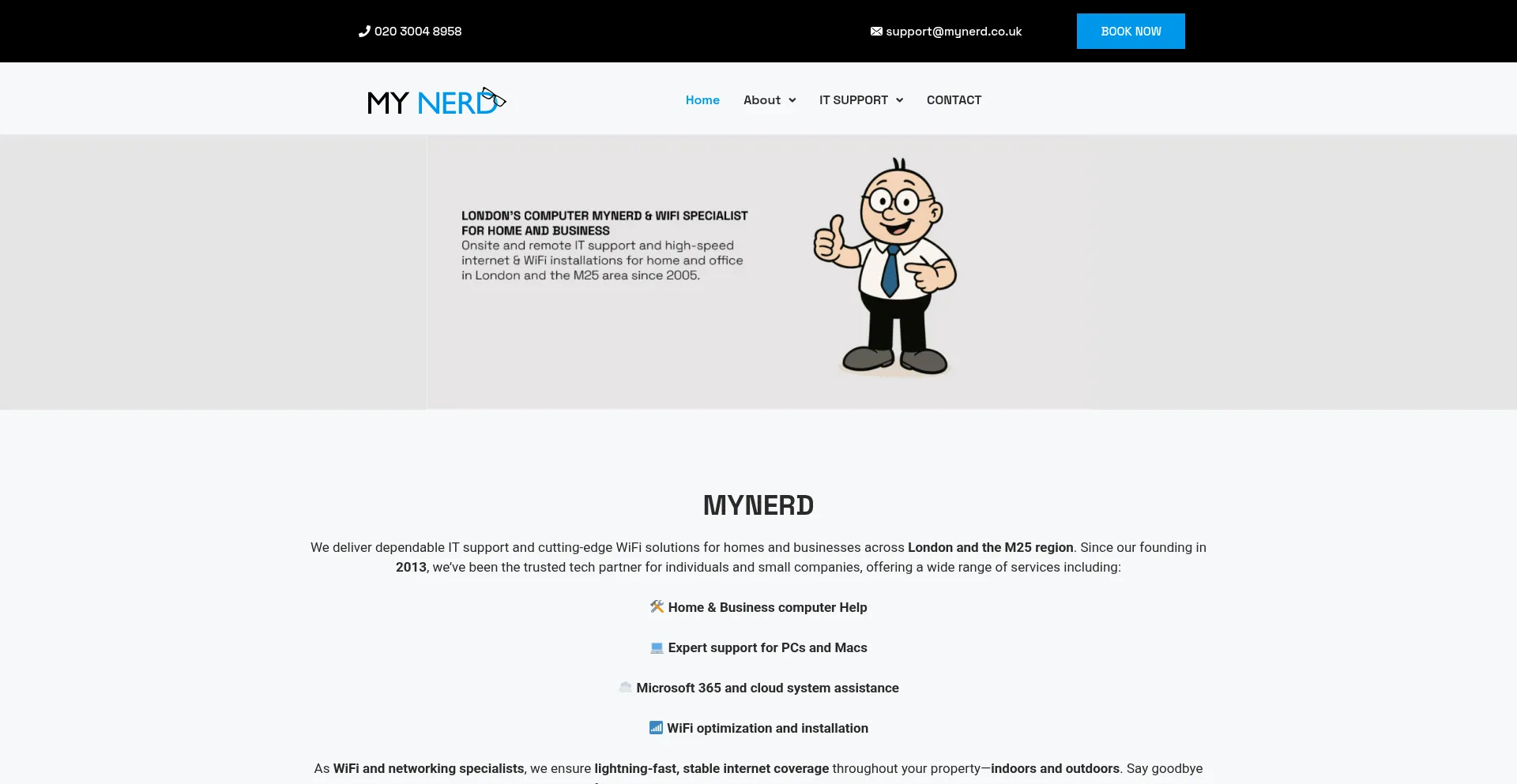 Website screenshot of Mynerd.co.uk