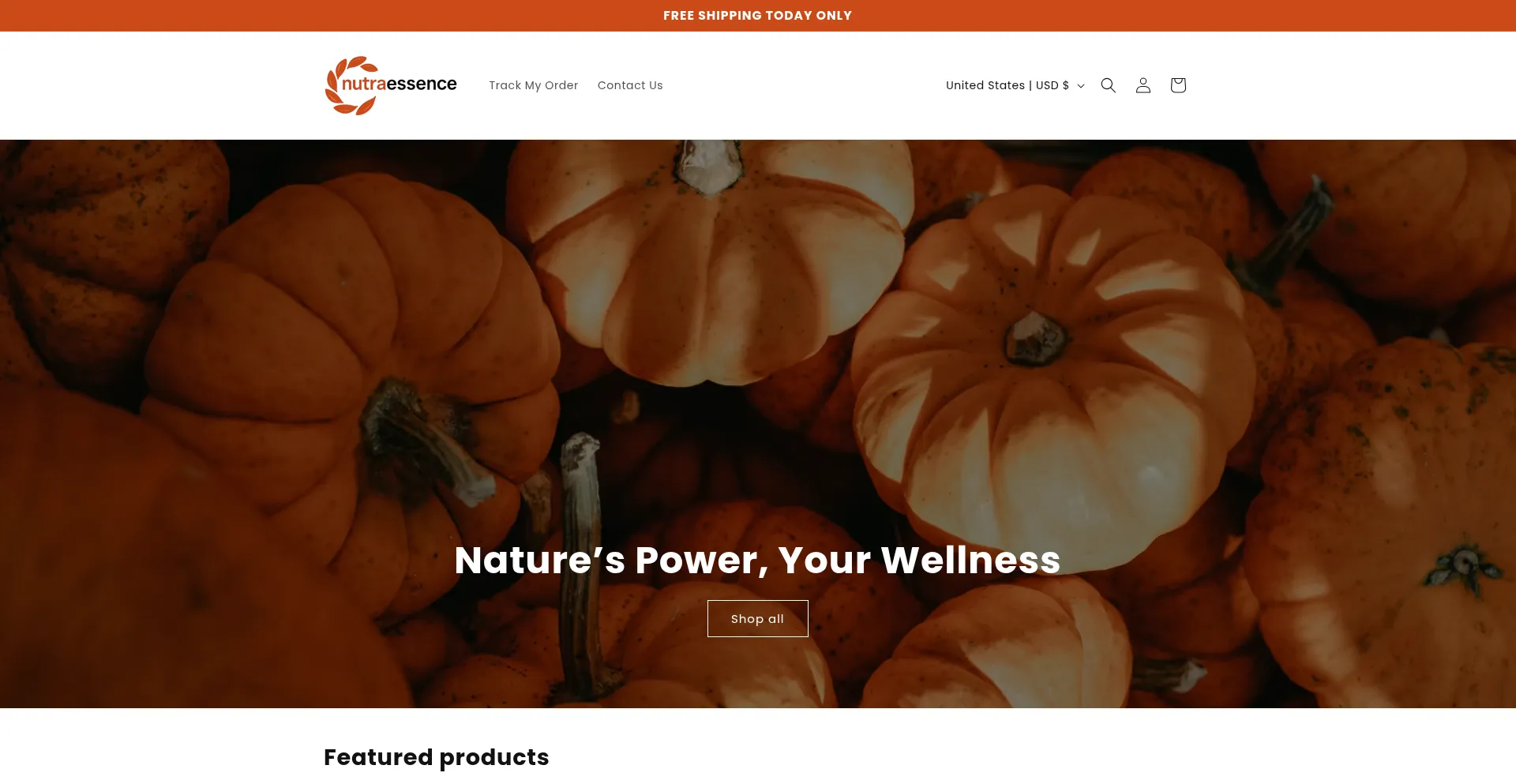 Website screenshot of Mynutraessence.com