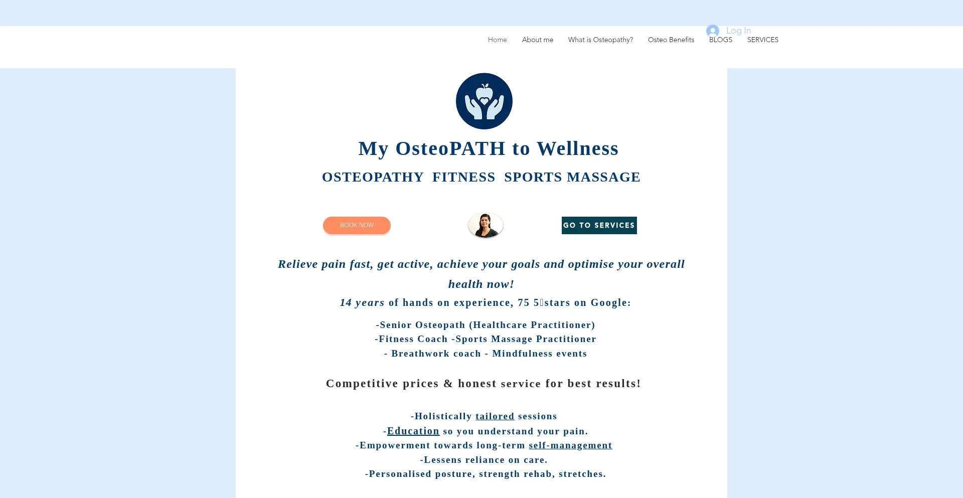 Website screenshot of Myosteopathtowellness.com
