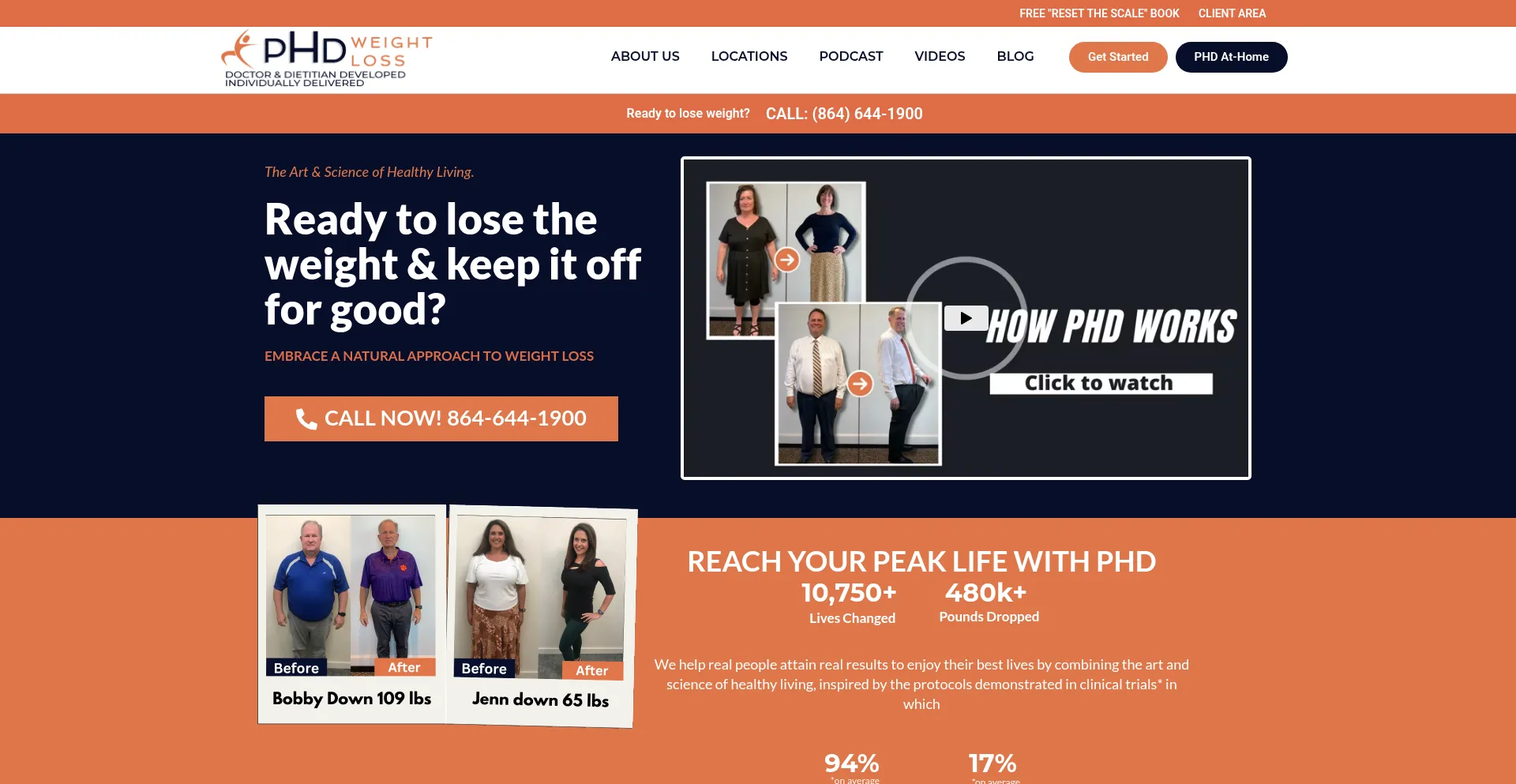Website screenshot of Myphdweightloss.com