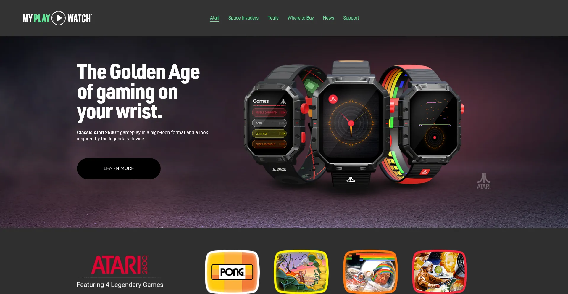Website screenshot of Myplaywatch.com