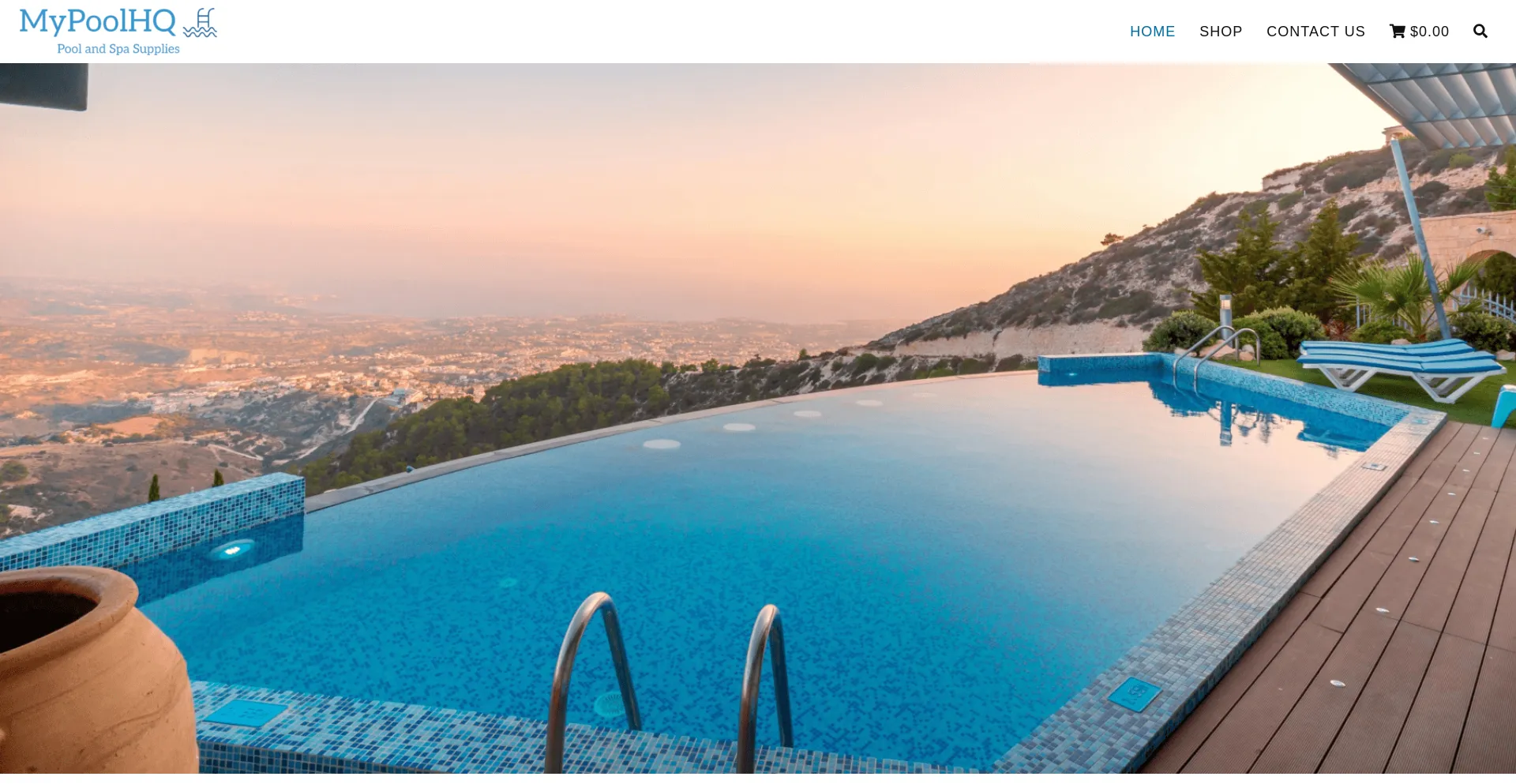 Website screenshot of Mypoolhq.com