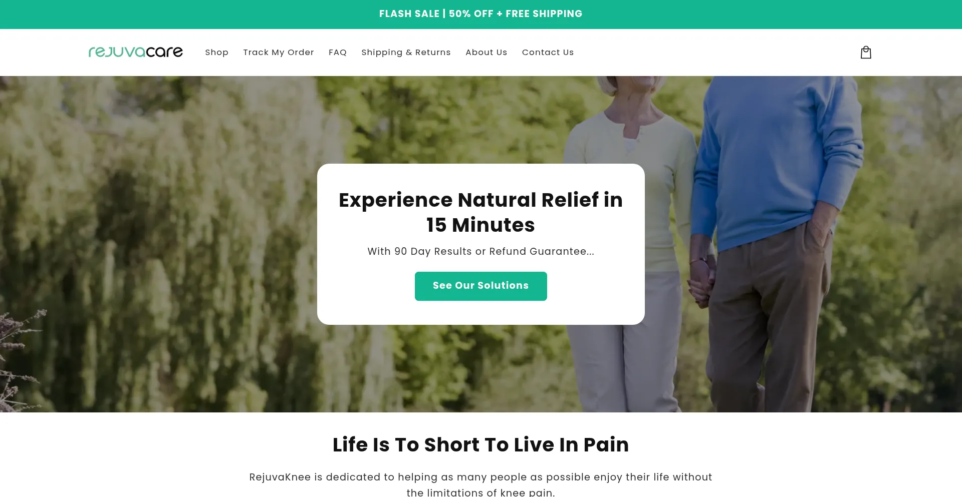 Website screenshot of Myrejuvacare.com