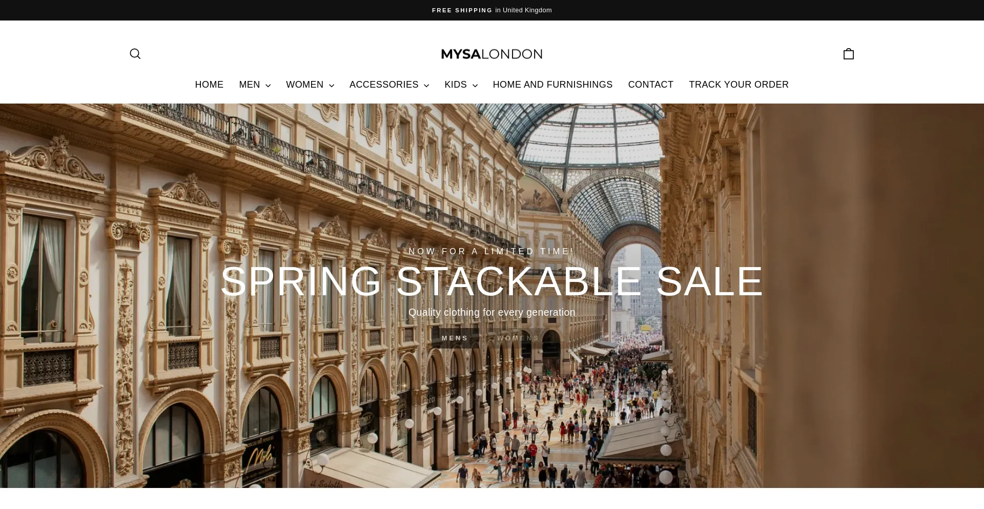 Website screenshot of Mysa-london.co.uk