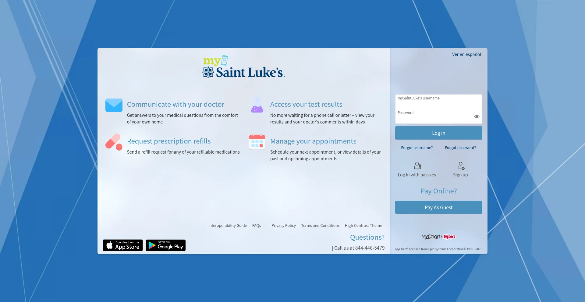 Website screenshot of Mysaintlukes.org