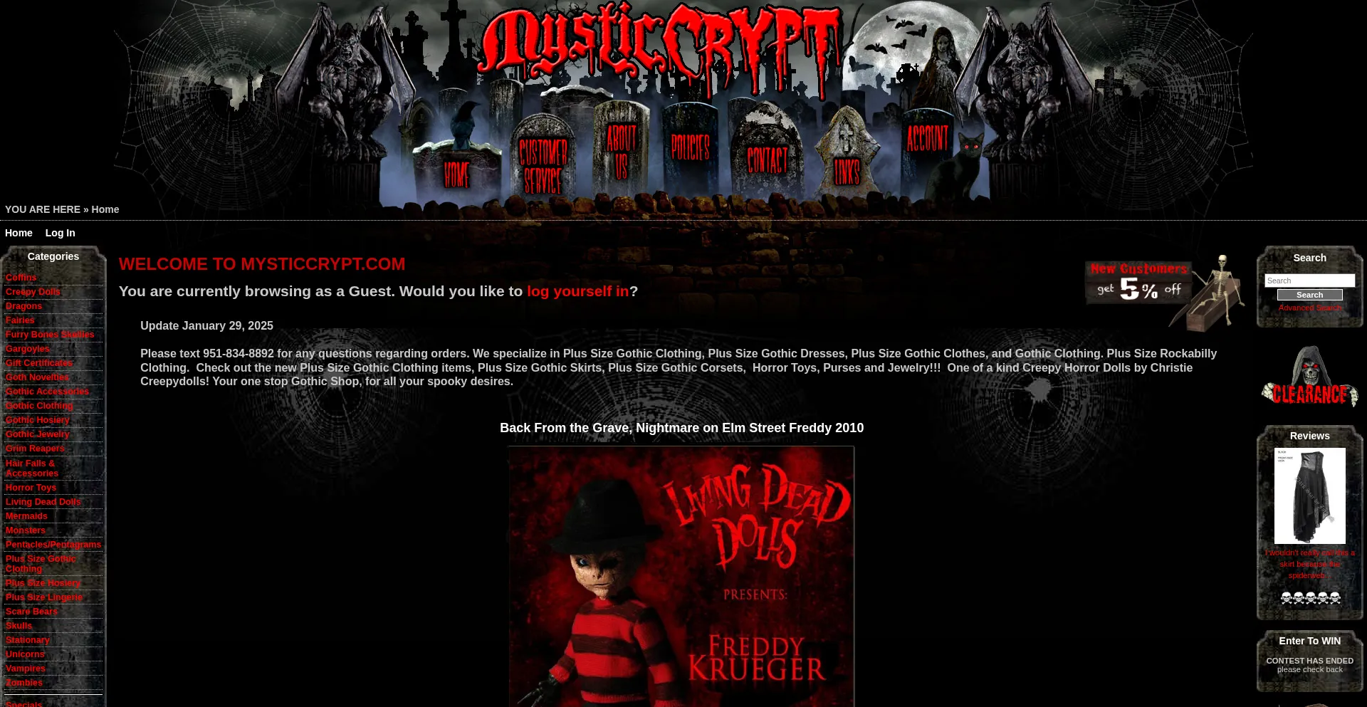 Website screenshot of Mysticcrypt.com