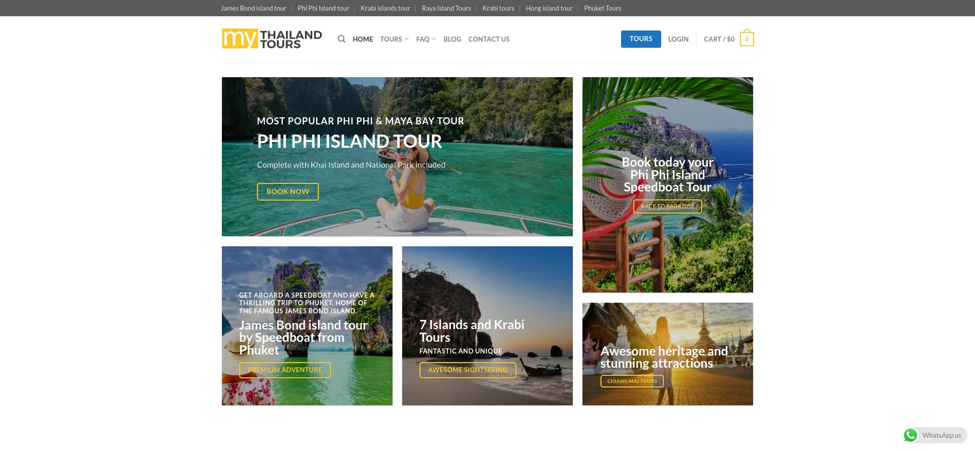 Website screenshot of Mythailandtours.com