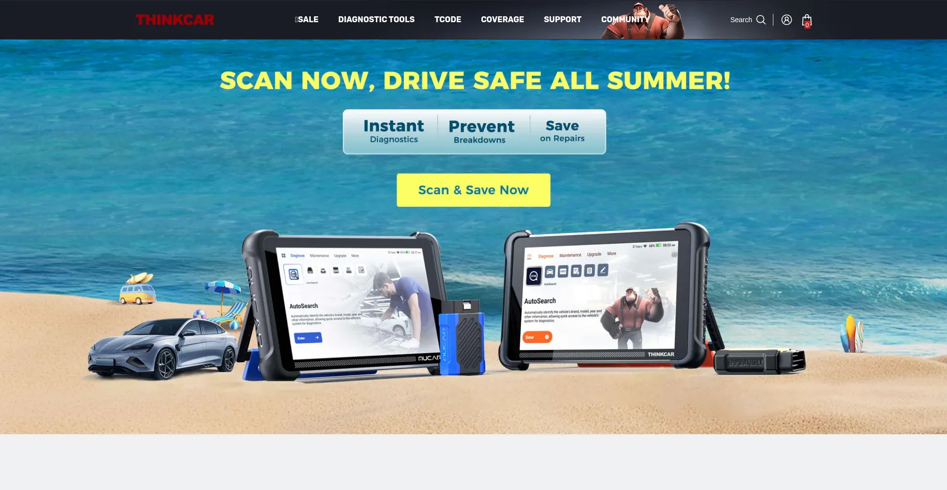 Website screenshot of Mythinkcar.com