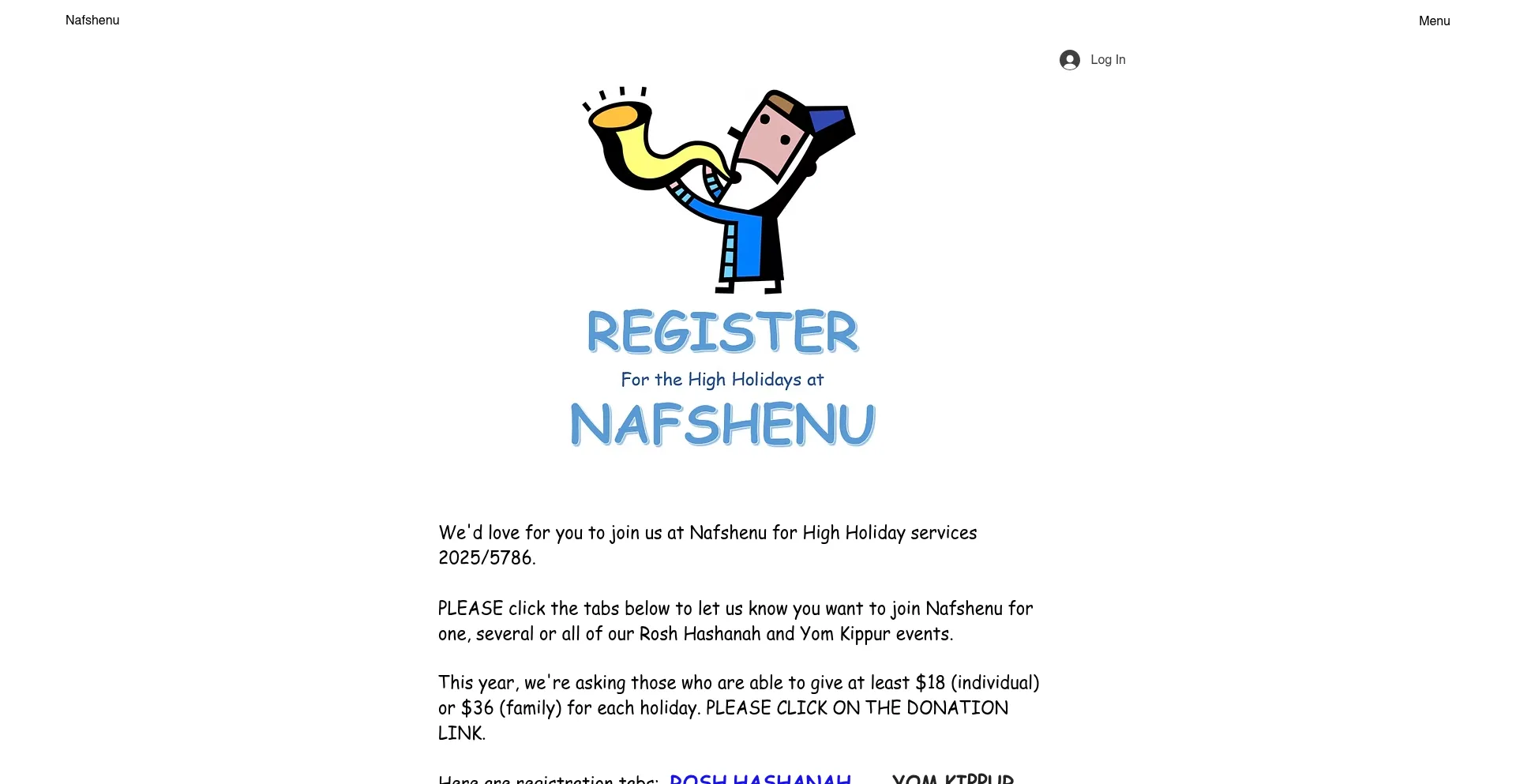 Website screenshot of Nafshenu.org