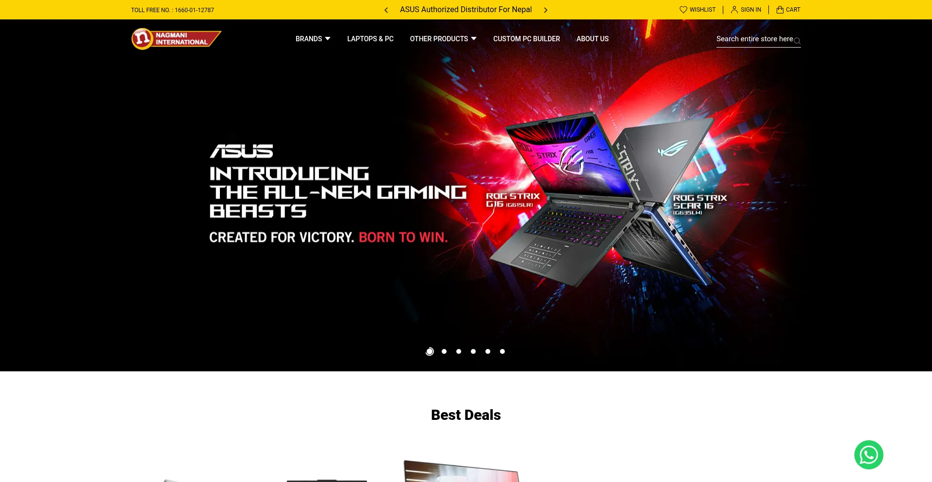 Website screenshot of Nagmani.com.np