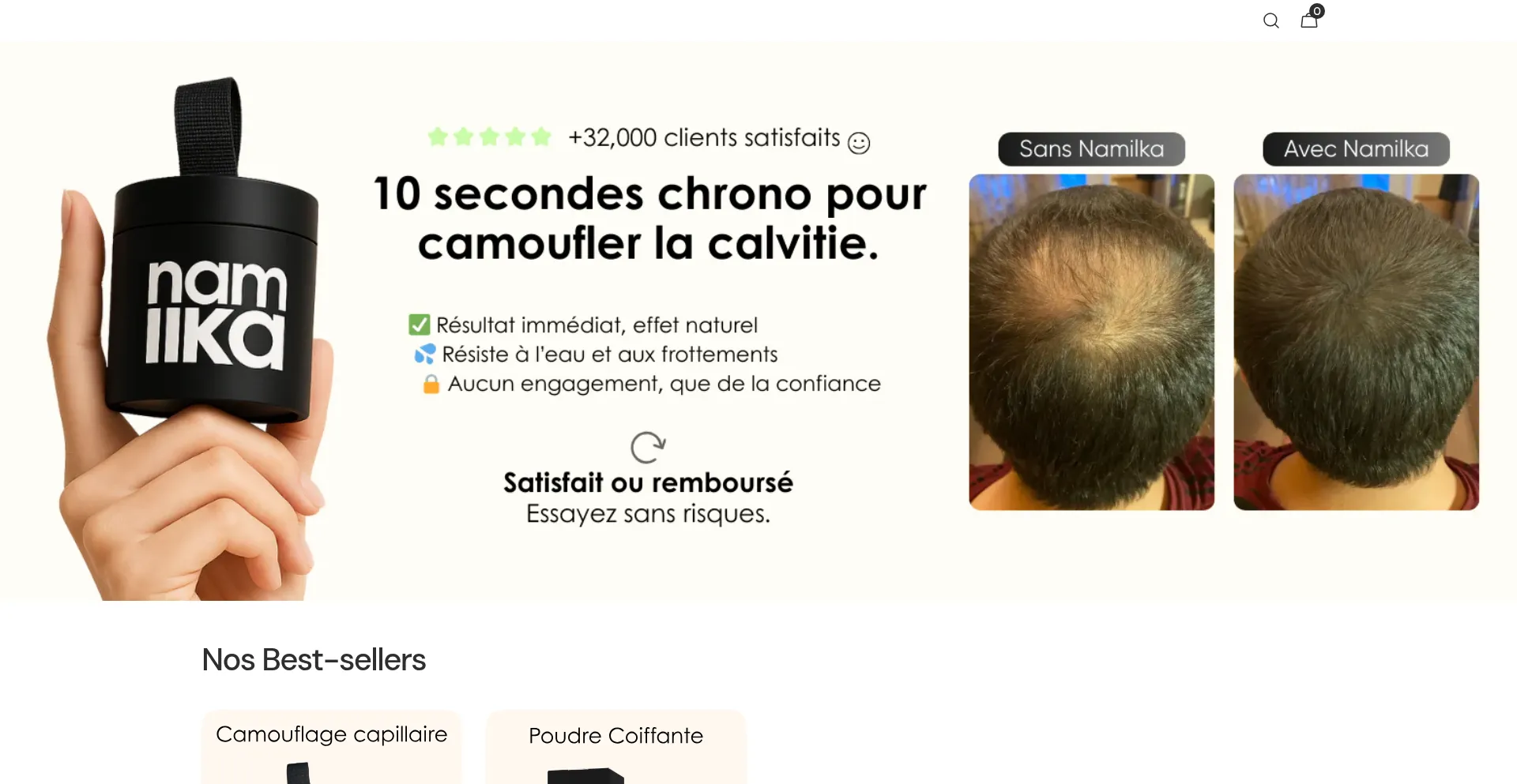 Website screenshot of Namilka.com