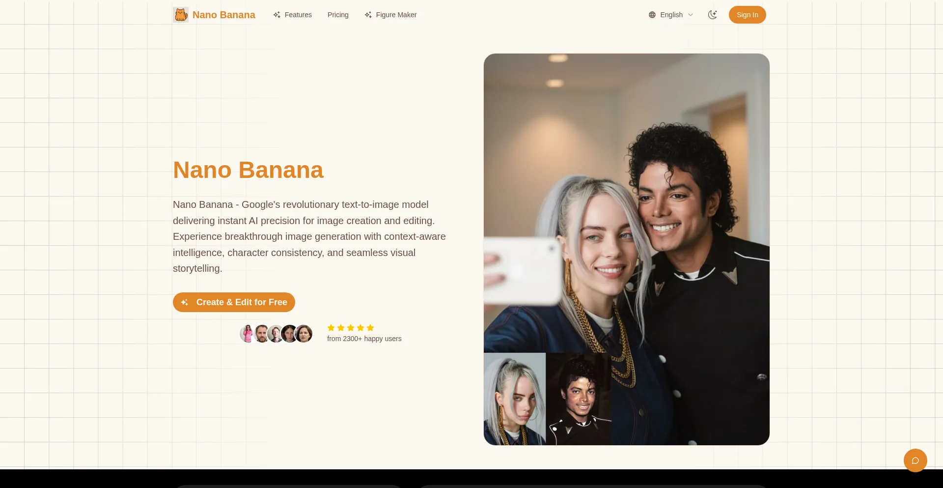 Website screenshot of Nanobanana.pro