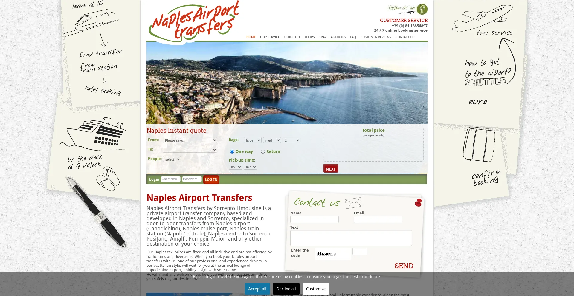 Naplesairporttransfers-italy.com Screenshot