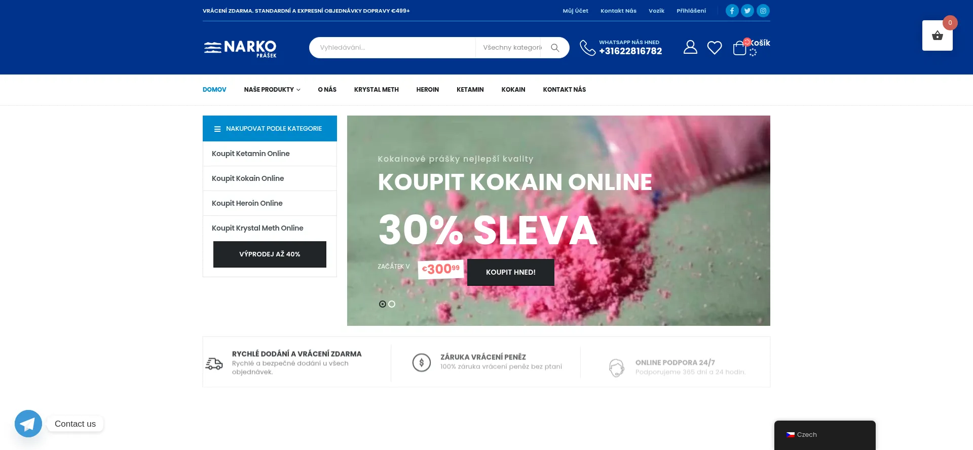 Website screenshot of Narkoprasek.com