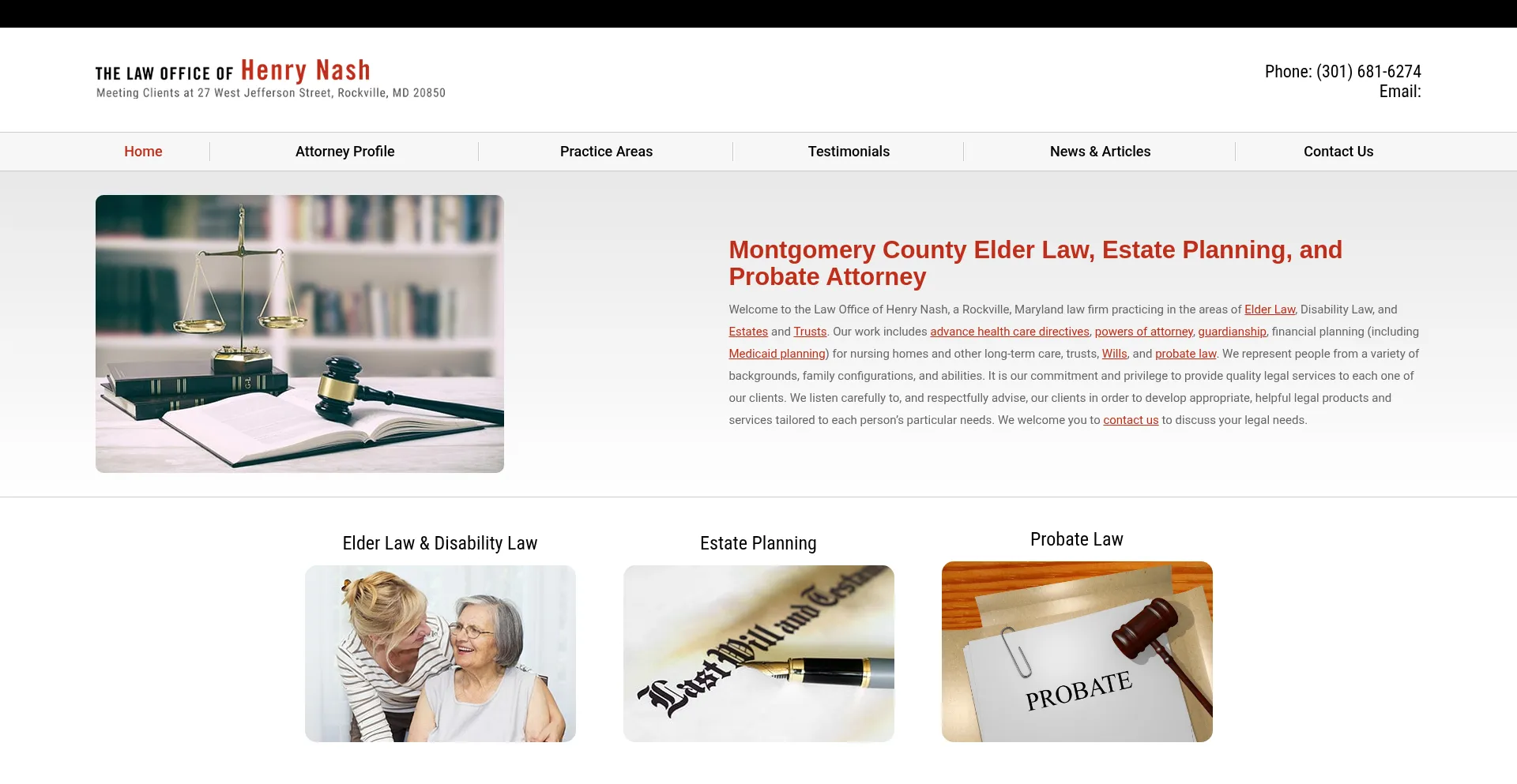 Website screenshot of Nashlegal.com