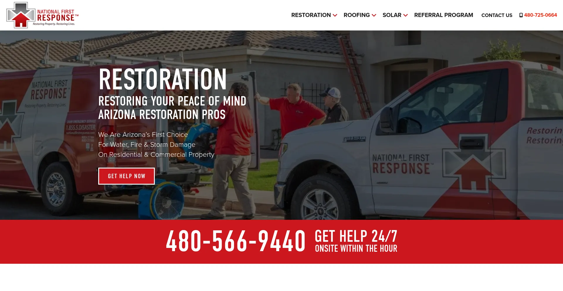 Website screenshot of Nationalfirstresponse.com