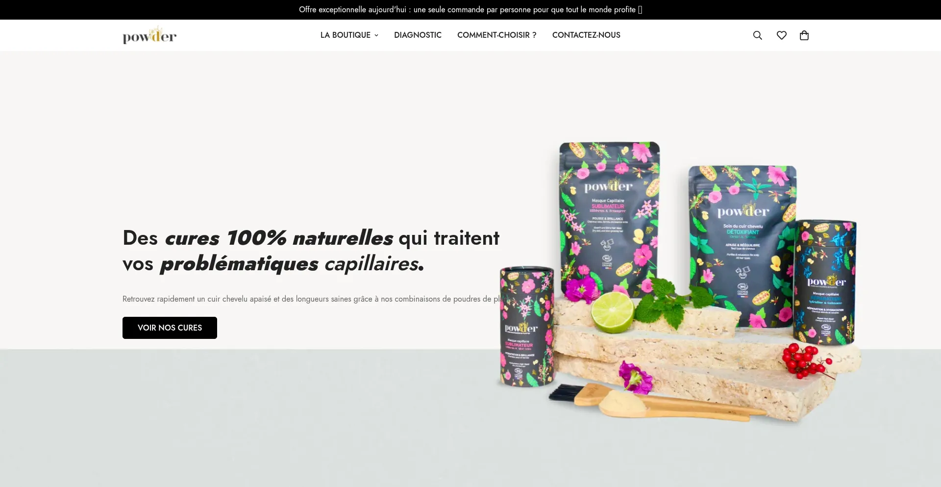 Website screenshot of Natural-powder.shop