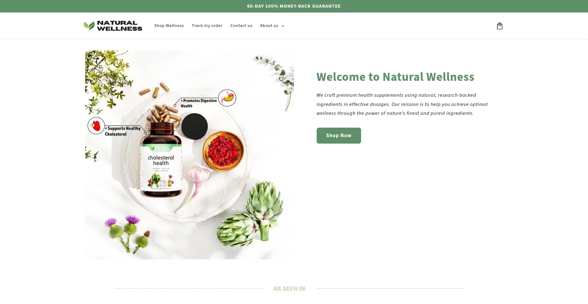 Website screenshot of Naturalwellness-usa.com