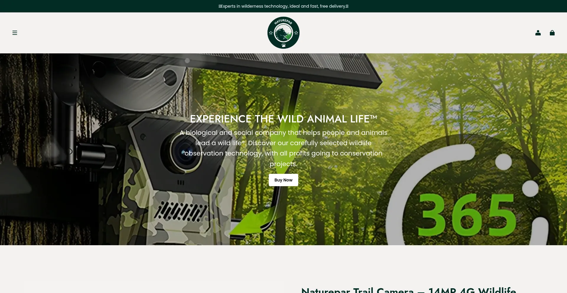 Website screenshot of Naturepar.com