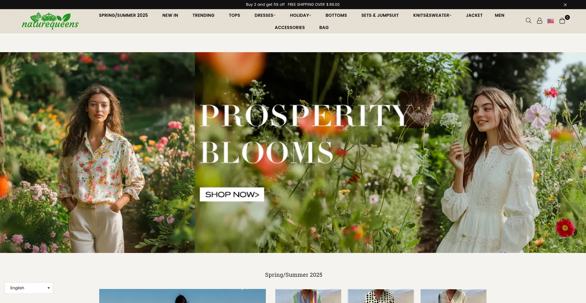 Website screenshot of Naturequeens.com