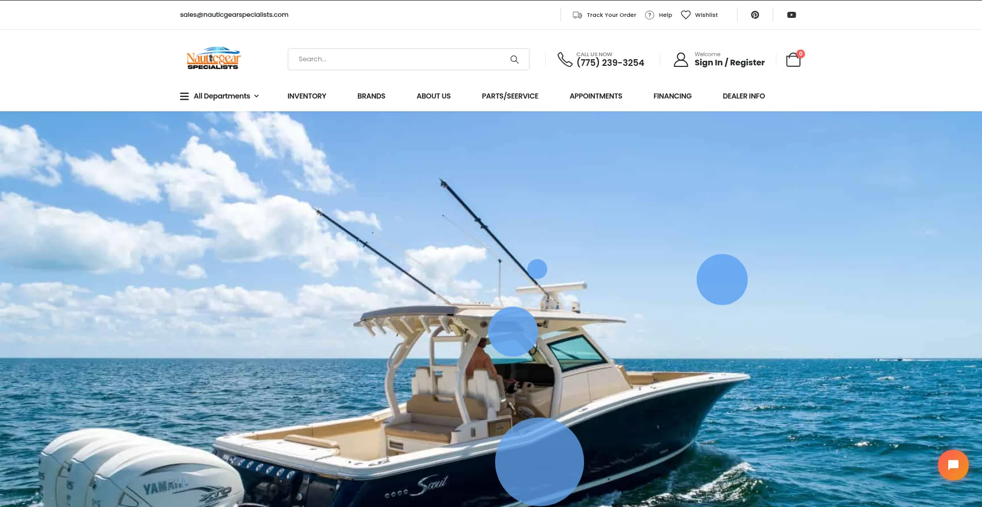 Website screenshot of Nauticgearspecialists.com