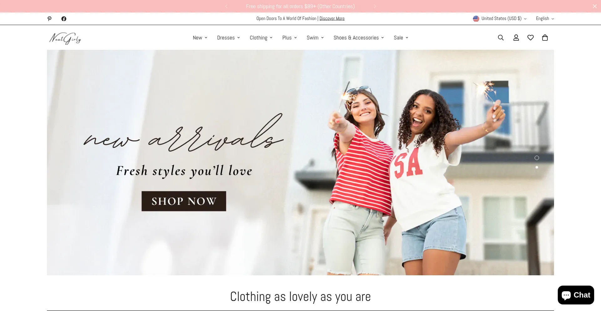 Website screenshot of Neatgirly.com