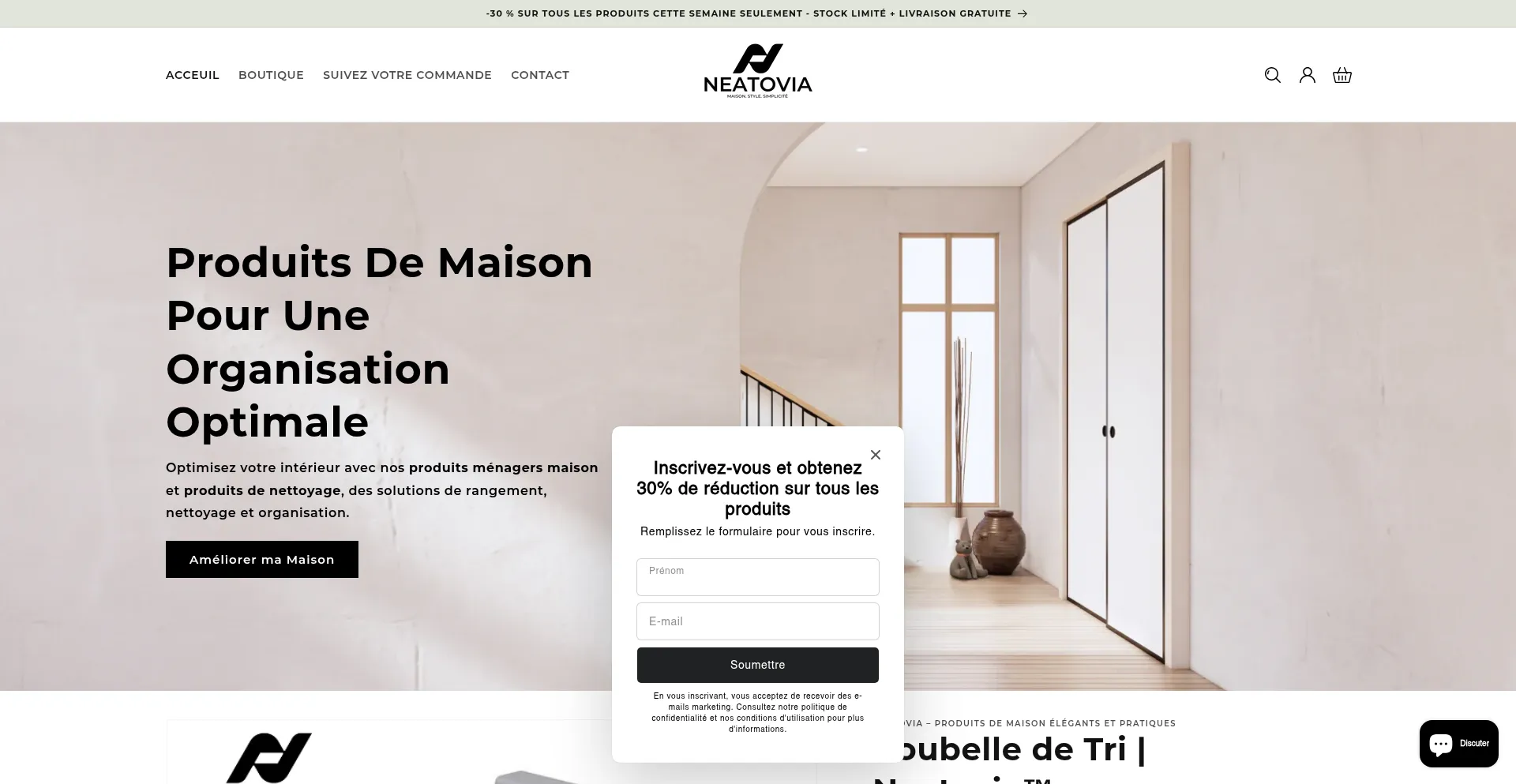 Website screenshot of Neatovia.com