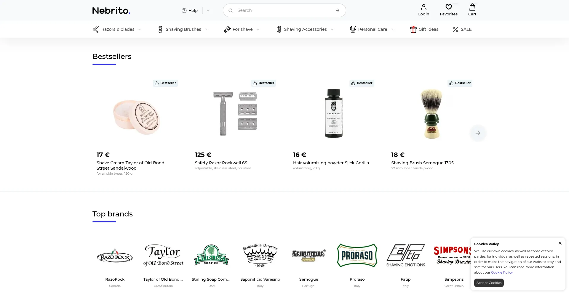 Website screenshot of Nebrito.com