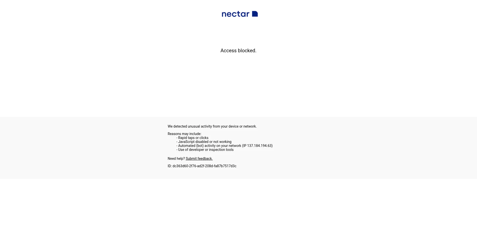 Nectarsleep.com Screenshot