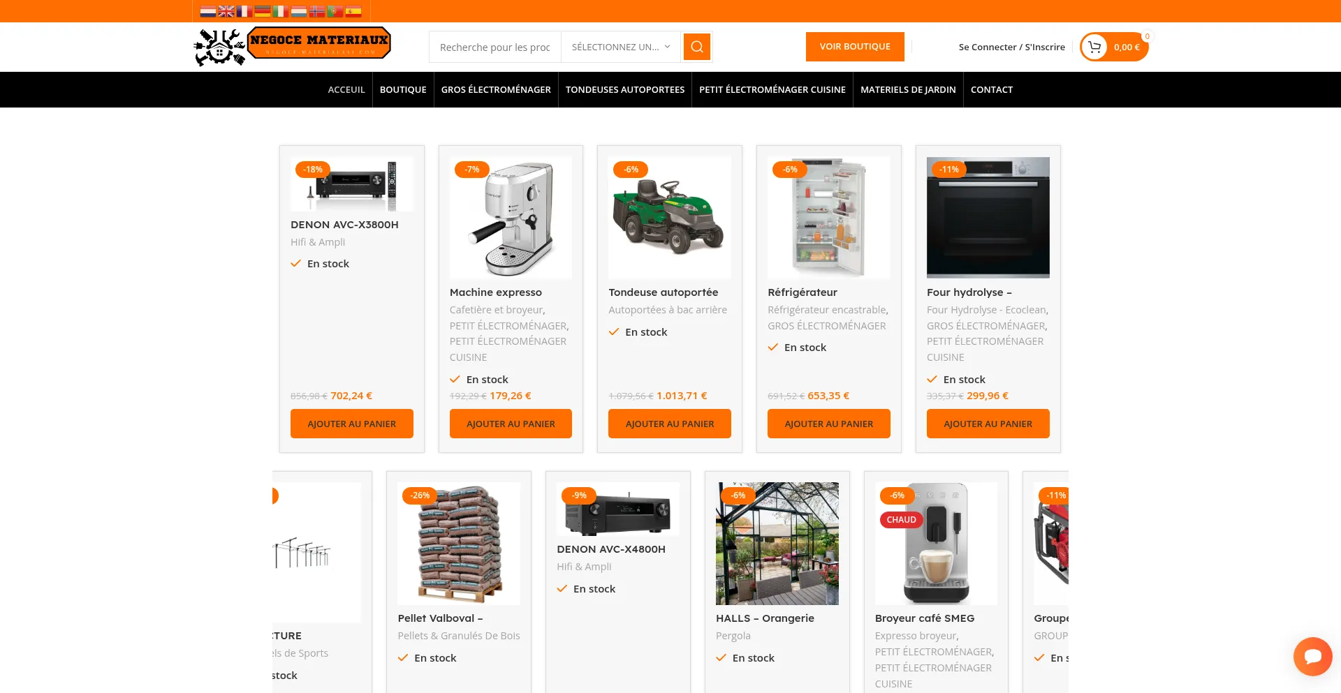 Website screenshot of Negoce-materiaux33.com