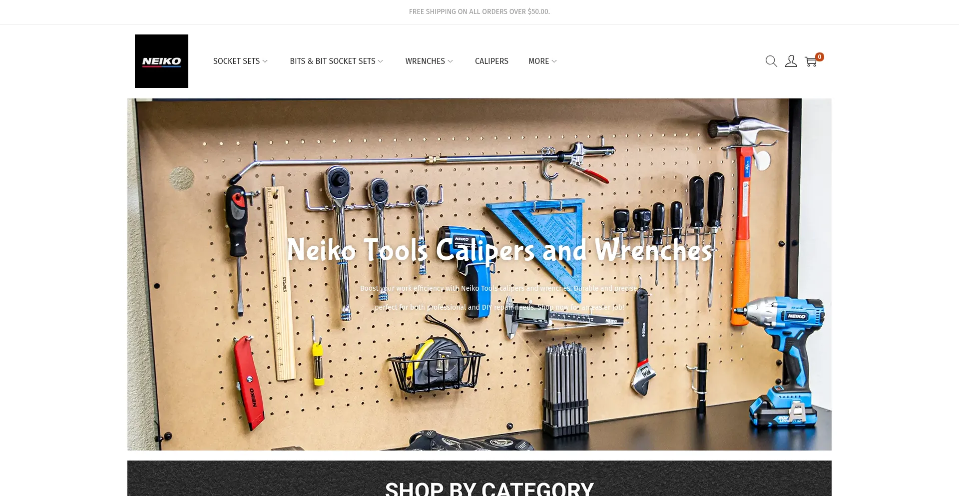 Website screenshot of Neikotoolshome.com