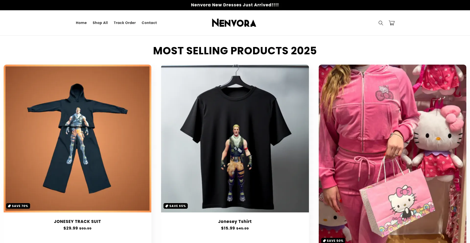 Website screenshot of Nenvora.com