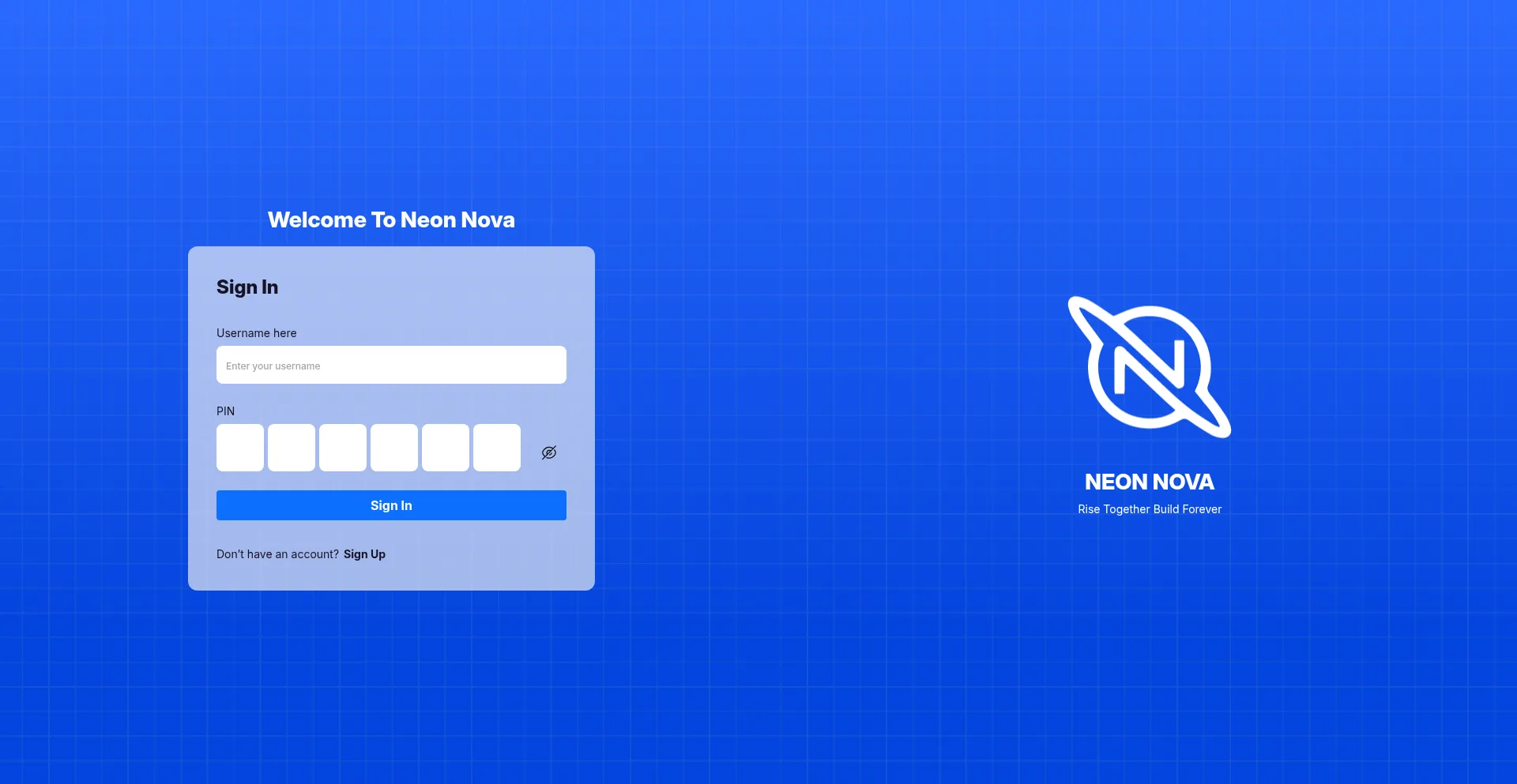 Website screenshot of Neonnova.io