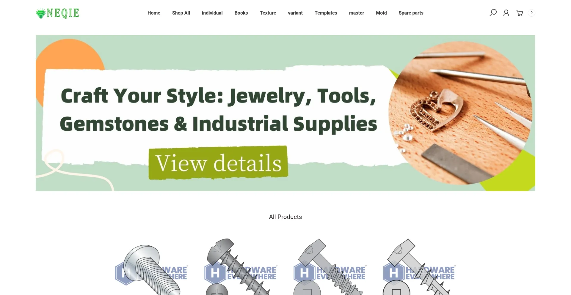 Website screenshot of Neqie.com